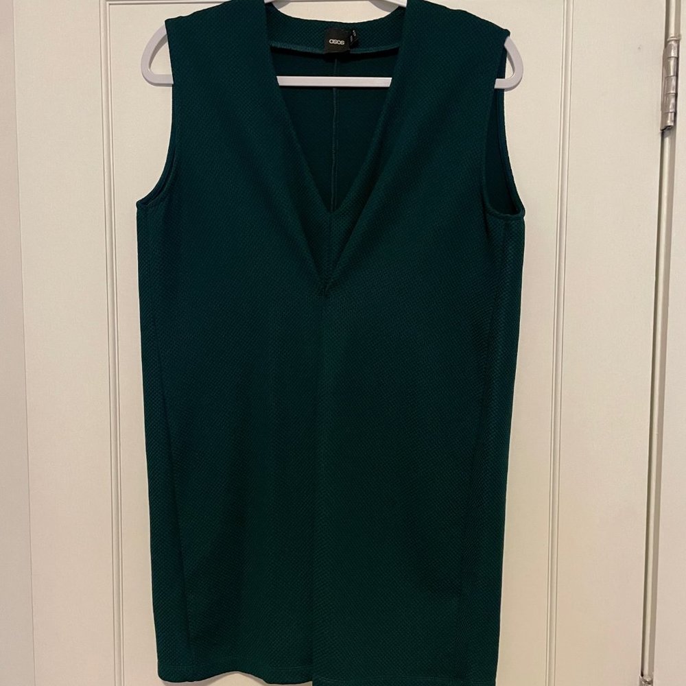 ASOS Green Sleeveless Straight Mini Dress Size 12